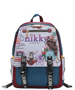 Nikky By Nicole lee Nylon Large Flap Backpack NK12446N NIKKY WORLD